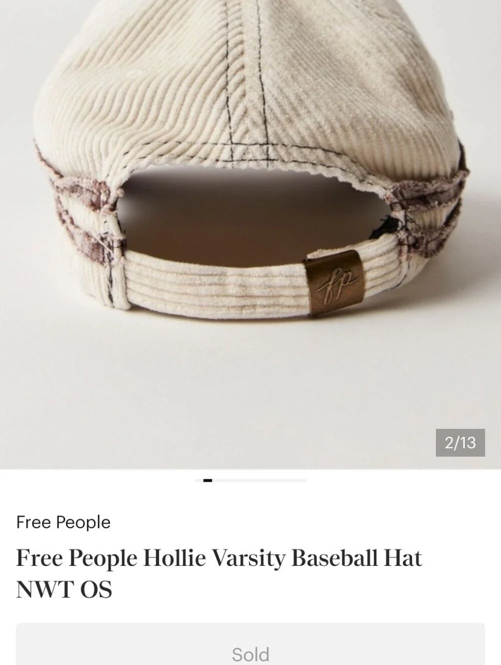 Free People Hollie Varsity Baseball Hat NWT OS